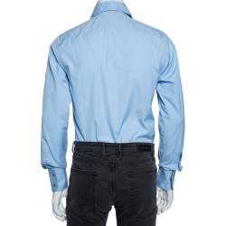 Gucci Sky Blue Cotton Button Front Shirt M 