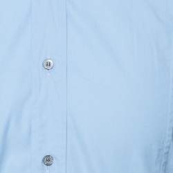 Gucci Sky Blue Cotton Button Front Shirt M 