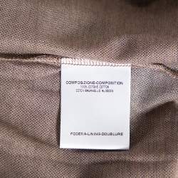 Pre Owned Gucci Brown Cotton Pique Safari Short Sleeve Shirt M 