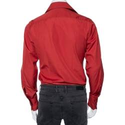Gucci Burnt Orange Cotton Angled Cuff Detail Shirt M 