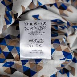 Gucci Multicolored Print Cotton Short Sleeve Slim Fit Shirt M