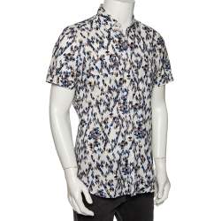 Gucci Multicolored Print Cotton Short Sleeve Slim Fit Shirt M