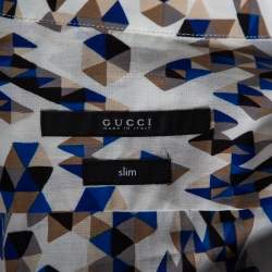 Gucci Multicolored Print Cotton Short Sleeve Slim Fit Shirt M