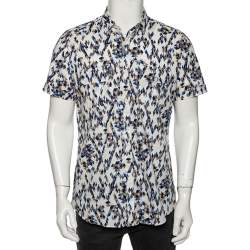 Gucci Multicolored Print Cotton Short Sleeve Slim Fit Shirt M