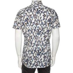 Gucci Multicolored Print Cotton Short Sleeve Slim Fit Shirt M