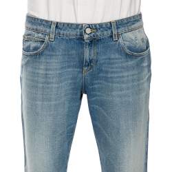 Gucci Light Washed Blue Denim Short Skinny Flared Jeans L