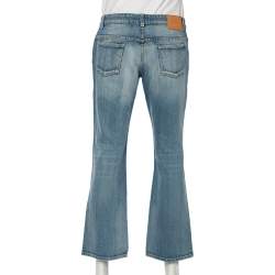 Gucci Light Washed Blue Denim Short Skinny Flared Jeans L