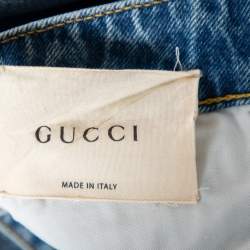 Gucci Light Washed Blue Denim Short Skinny Flared Jeans L