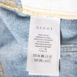 Gucci Light Washed Blue Denim Short Skinny Flared Jeans L