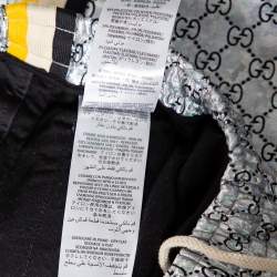 مملوكة مسبقًا Gucci Laminated Sparkling Monogram Jersey Web Stripe Trim Detail Joggers L