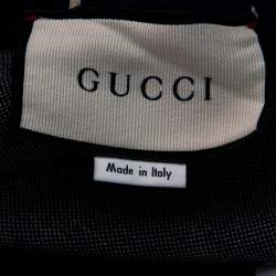 Gucci Navy Blue Logo Jacquard Side Stripe Detail Joggers M