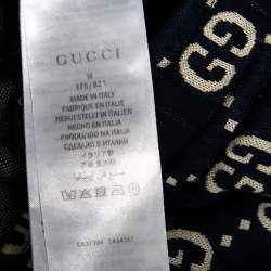 Gucci Navy Blue Logo Jacquard Side Stripe Detail Joggers M