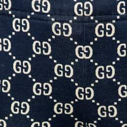 Gucci Navy Blue Logo Jacquard Side Stripe Detail Joggers M