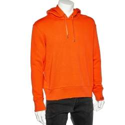 Pre Owned Gucci Orange Cotton Hollywood Embroidered Hoodie XS
