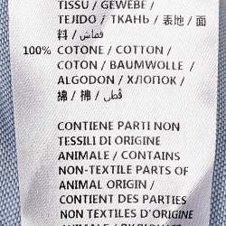 Pre Owned قميص غوتشي قطن أزرق مطرز جيب مزين أزرار أمامية مقاس كبير جدًا جدًا - إكس إكس لارج