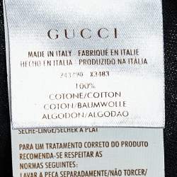 Gucci Black Cotton  Web Stripe Detail V-Neck T-Shirt M