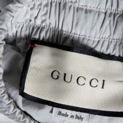 Gucci Light Grey Synthetic Diagonal Web Stripe Detailed Joggers XS