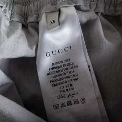 Gucci Light Grey Synthetic Diagonal Web Stripe Detailed Joggers XS