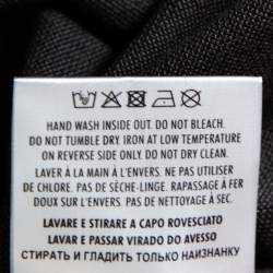 Pre Owned تي شيرت بولو غوتشي قطن رصاصي بيكية مطبوع شارة شعار الماركة مقاس كبير (لارج)