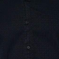 Gucci Black Handcuff Patterned Cotton Jacquard Button Front Shirt S