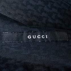 Gucci Black Handcuff Patterned Cotton Jacquard Button Front Shirt S