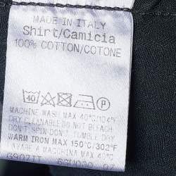Gucci Black Handcuff Patterned Cotton Jacquard Button Front Shirt S