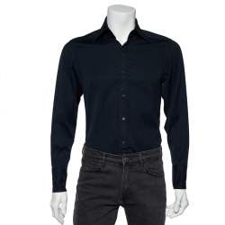 Gucci Black Handcuff Patterned Cotton Jacquard Button Front Shirt S