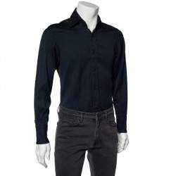 Gucci Black Handcuff Patterned Cotton Jacquard Button Front Shirt S