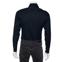 Gucci Black Handcuff Patterned Cotton Jacquard Button Front Shirt S