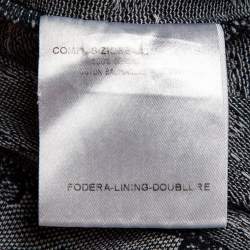 مملوكة مسبقًا Gucci Navy Blue and White Monogram Jacquard Knit Polo T-Shirt XL