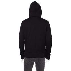 Pre Owned هودي غوتشي قطن أسود نمط ممزق بالشعار مقاس متوسط - ميديوم