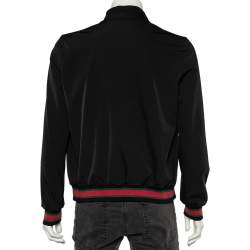 Gucci Equestrian Black Web Trim Bomber Jacket S