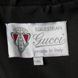 Gucci Equestrian Black Web Trim Bomber Jacket S