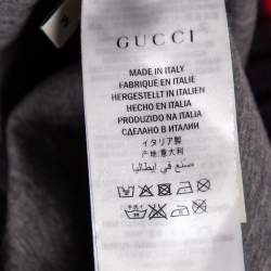 Pre Owned Gucci Green Neoprene Snake Print Contrast Knit Trim Sweater M