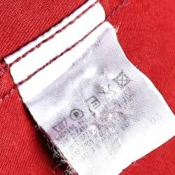 Pre Owned Gucci Red Cotton Pocket Detail Long Sleeve Shirt S