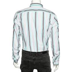 Gucci Multicolor Striped Cotton Button Front Skinny Shirt 3XL