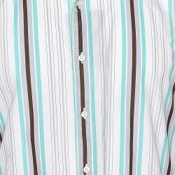 Gucci Multicolor Striped Cotton Button Front Skinny Shirt 3XL