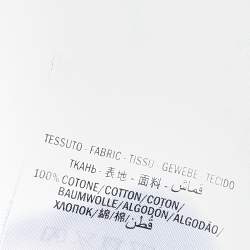 Pre Owned Gucci White Logo Printed Cotton Distressed T-Shirt S