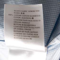 Pre Owned Gucci Blue Checkered Cotton Button Front Slim Fit Shirt XXXL