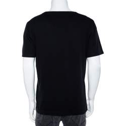 مملوكة مسبقًا Gucci Black Logo Printed Cotton Short Sleeve T-Shirt M