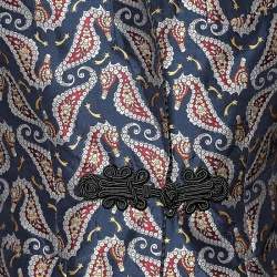 Gucci Navy Blue Seahorse Jacquard Evening Blazer M