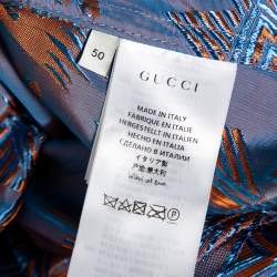 مملوكة مسبقًا Gucci Blue & Orange Two Toned Jacquard Belted Robe L