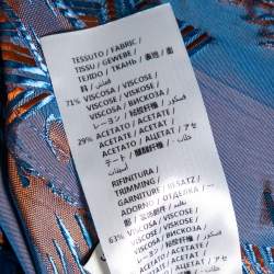 مملوكة مسبقًا Gucci Blue & Orange Two Toned Jacquard Belted Robe L