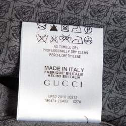 Gucci Charcoal Grey Printed Silk Button Front Shirt S