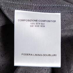 Gucci Charcoal Grey Printed Silk Button Front Shirt S