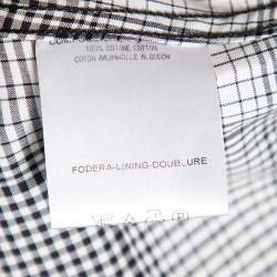 Gucci Monochrome Checkered Cotton Button Front Shirt M