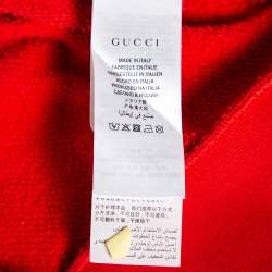 Pre Owned Gucci Red Cotton Tomorrow Is Now Yesterday Logo Printed Crewneck Sweatshirt XS