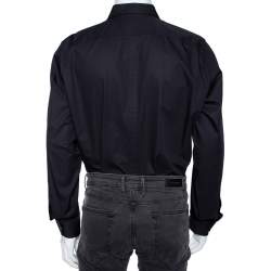 مملوكة مسبقًا Gucci Black Cotton Button Front Slim Fit Shirt XXL