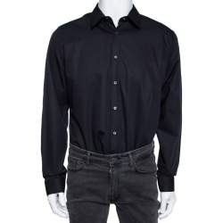 مملوكة مسبقًا Gucci Black Cotton Button Front Slim Fit Shirt XXL