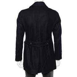 Gucci Black Wool Double Breasted Coat S
